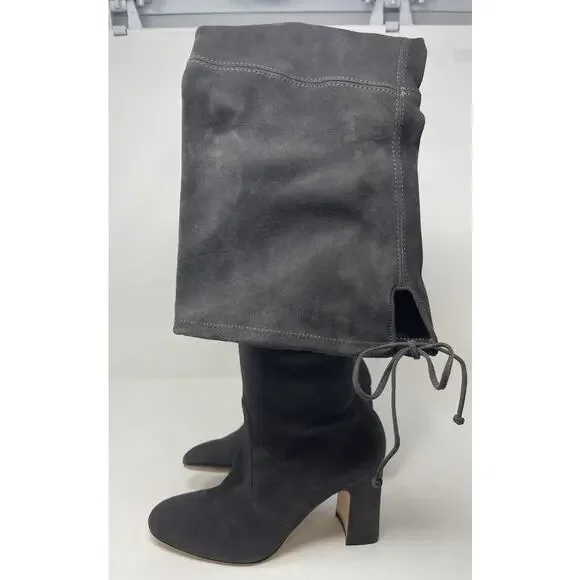 Stuart Weitzman Tipland Gray Suede Over the Knee-High Boots 9.5 - Picture 7 of 15